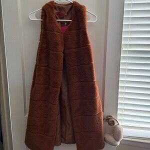 Cozy Faux Fur Vest in Rust
